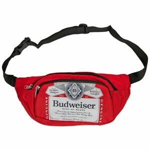 Budweiser Insulated Cooler Shoulder Bag, Fanny Pack- Red